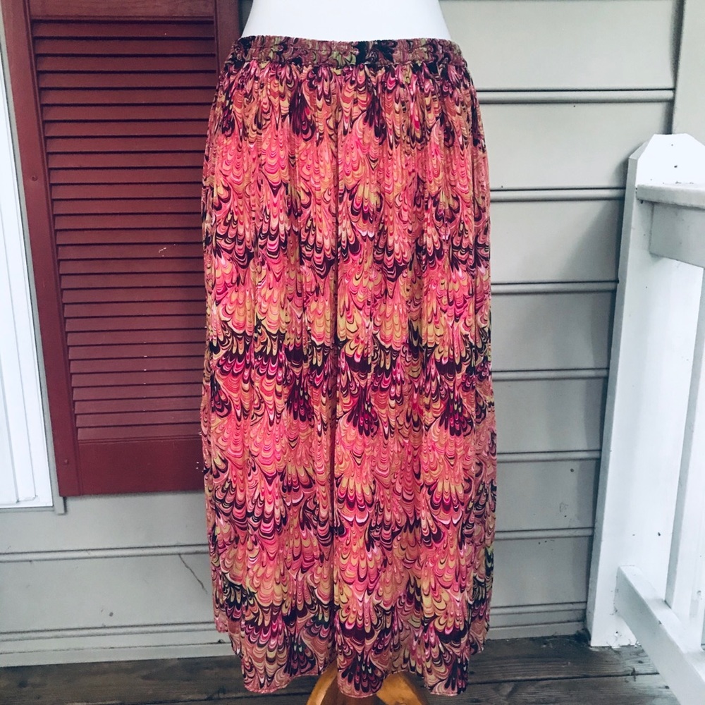 Krazy Kat Multi Pleat Skirt L FREE SHIP - Picture 3 of 5